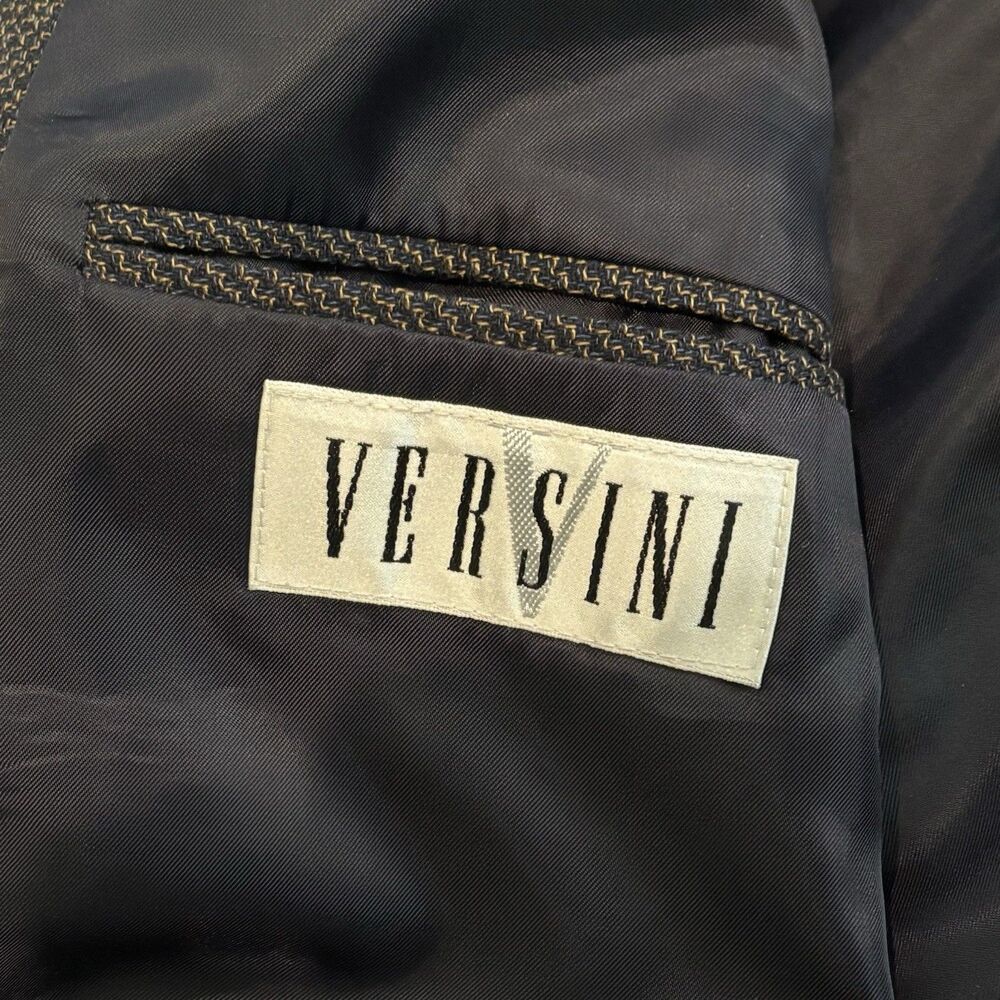 Versini Sports Coat Blazer Mens 50R Tweed Jacket Silk 3 Button Woven - Picture 5 of 11